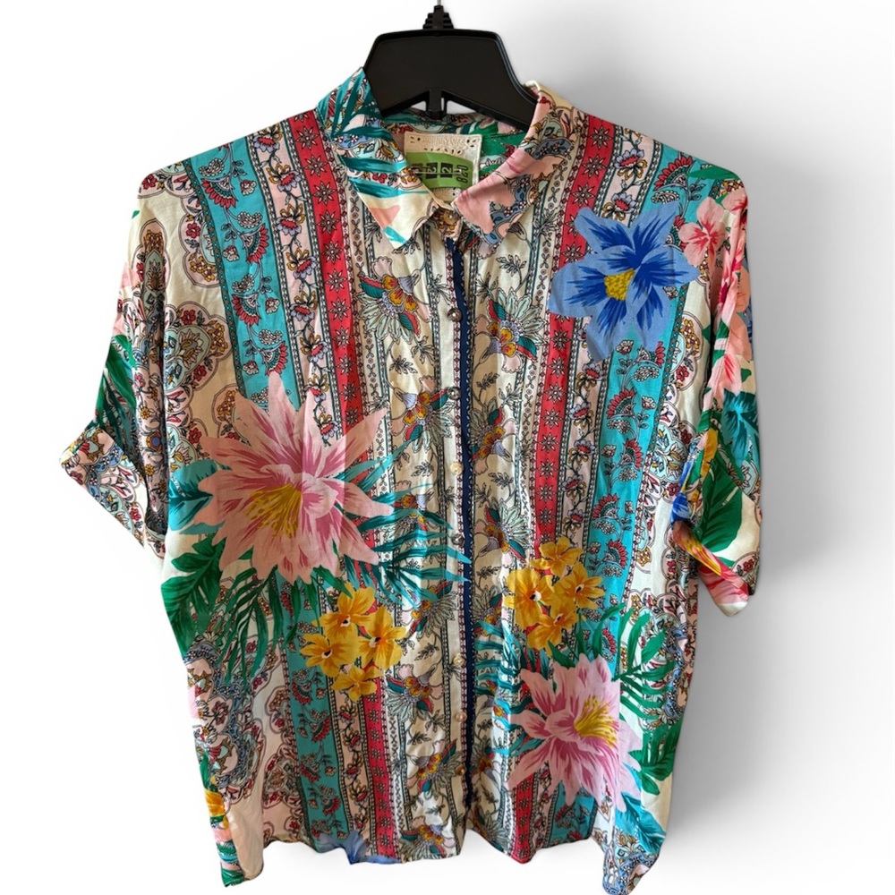 JOHNNY WAS | CLOVER BUTTON DOWN SHIRT | Size S - Picture 6 of 8